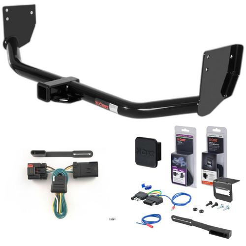 07 - 09 Dodge Durango Curt 2" Class 3 Trailer Tow Hitch + 5-Flat Wiring Kit Tow Boat/Utility Trailer with Surge Brakes 13296