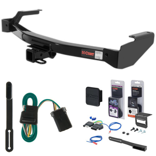 99 - 00 Dodge Van (full size) With factory step bumper Curt 2" Class 3 Trailer Tow Hitch + 5-Flat Wiring Kit Tow Boat/Utility Trailer with Surge Brakes 13590