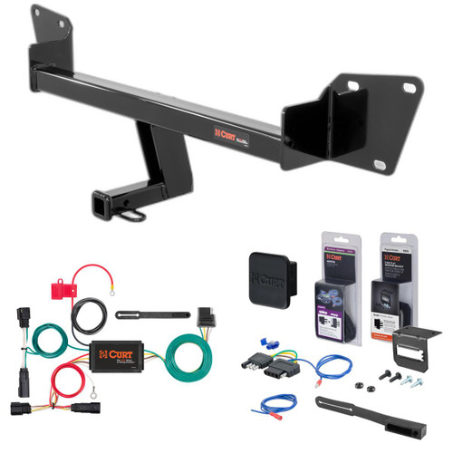 16 - 19 Chevrolet Volt Curt 1-1/4" Class 1 Trailer Tow Hitch + 5-Flat Wiring Kit Tow Boat/Utility Trailer with Surge Brakes 11436