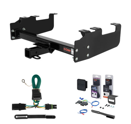 1985 - 1986 Chevrolet C20 With 10" step bumper Curt 2" Class 3 Trailer Tow Hitch + 5-Flat Wiring Kit Tow Boat/Utility Trailer with Surge Brakes 13099