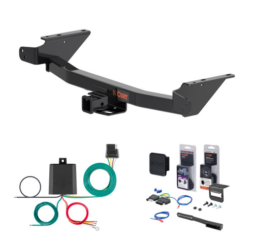 2023 - 2026 GMC Canyon Curt 2" Class 3 Trailer Tow Hitch + 5-Flat Wiring Kit Tow Boat/Utility Trailer with Surge Brakes 13576
