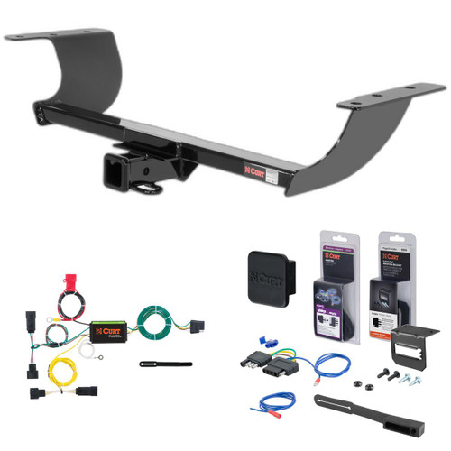 15 - 16 Dodge Charger Curt 2" Class 3 Trailer Tow Hitch + 5-Flat Wiring Kit Tow Boat/Utility Trailer with Surge Brakes 13093