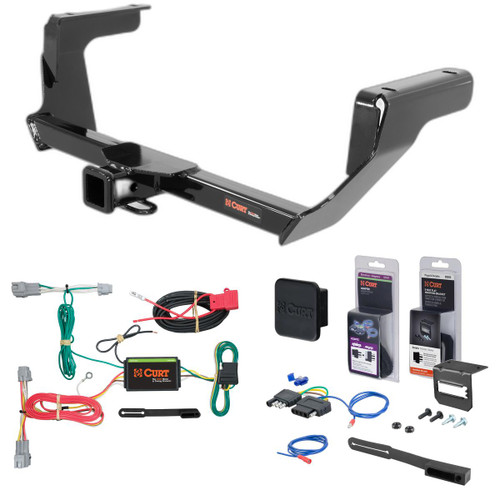 16 - 17 Subaru Crosstrek Curt 2" Class 3 Trailer Tow Hitch + 5-Flat Wiring Kit Tow Boat/Utility Trailer with Surge Brakes 13135