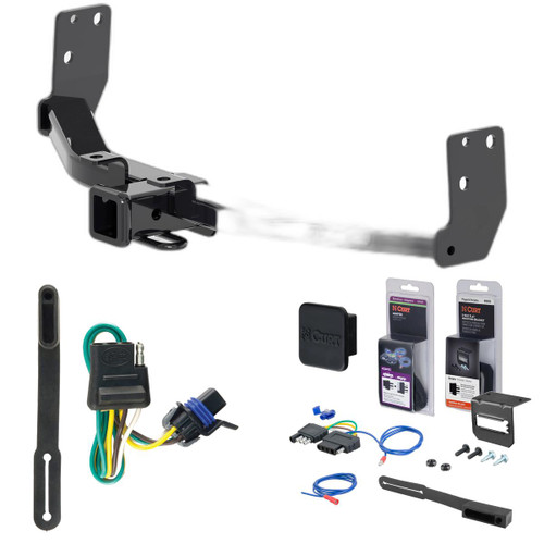 10 - 16 Cadillac SRX Curt 2" Class 3 Trailer Tow Hitch + 5-Flat Wiring Kit Tow Boat/Utility Trailer with Surge Brakes 13002