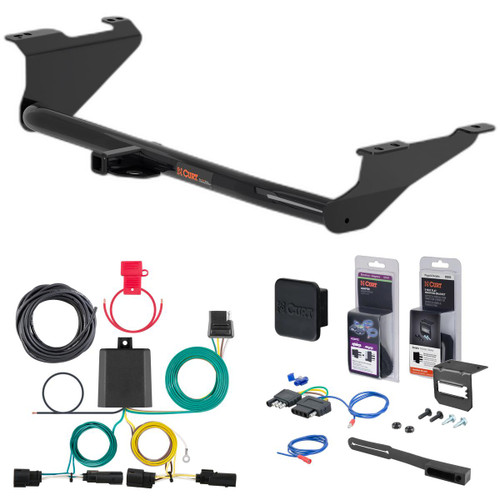 17 - 20 Chrysler Pacifica Pacifica w/o LED Tailights Curt 1-1/4" Class 2 Trailer Tow Hitch + 5-Flat Wiring Kit Tow Boat/Utility Trailer with Surge Brakes 12180