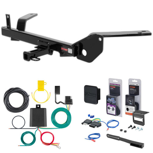 86 - 99 Ford Taurus Wagon Curt 1-1/4" Class 2 Trailer Tow Hitch + 5-Flat Wiring Kit Tow Boat/Utility Trailer with Surge Brakes 12232