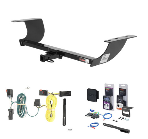 2011 - 2014 Dodge Challenger Curt 1-1/4" Class 2 Trailer Tow Hitch + 5-Flat Wiring Kit Tow Boat/Utility Trailer with Surge Brakes 12064