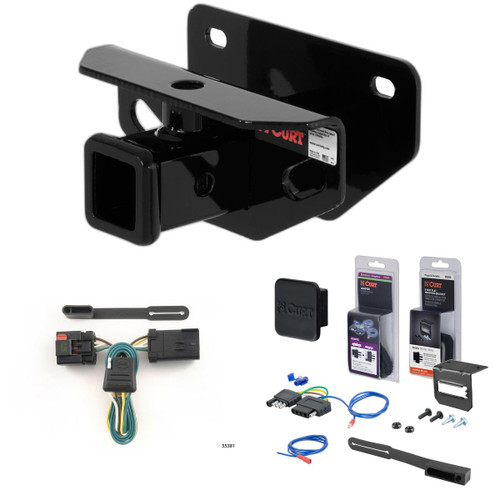 03 - 10 Dodge Ram 3500 Excluding factory receiver Curt 2" Class 3 Trailer Tow Hitch + 5-Flat Wiring Kit Tow Boat/Utility Trailer with Surge Brakes 13333