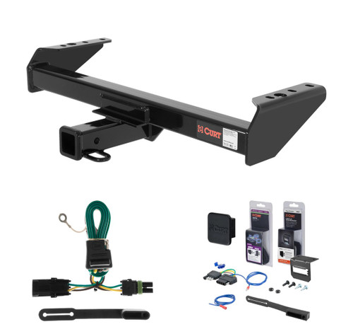 1985 - 1986 GMC C3500 Excluding with dual exhaust, 10" step bumper or cab & chassis Curt 2" Class 4 Trailer Tow Hitch + 5-Flat Wiring Kit Tow Boat/Utility Trailer with Surge Brakes 14082