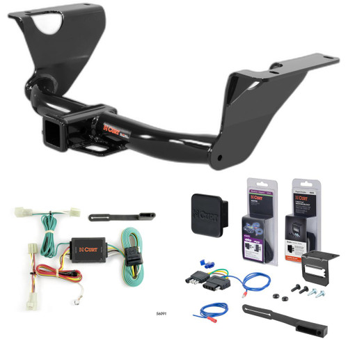 10 - 14 Subaru Legacy Sedan Curt 2" Class 3 Trailer Tow Hitch + 5-Flat Wiring Kit Tow Boat/Utility Trailer with Surge Brakes 13158