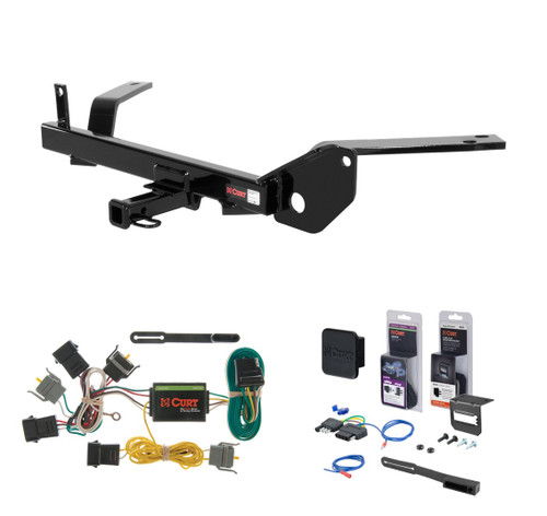 2004 - 2005 Ford Taurus Wagon Curt 1-1/4" Class 2 Trailer Tow Hitch + 5-Flat Wiring Kit Tow Boat/Utility Trailer with Surge Brakes 12232