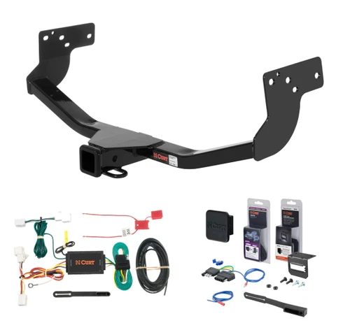 2007 - 2015 Mazda CX-9 Curt 2" Class 3 Trailer Tow Hitch + 5-Flat Wiring Kit Tow Boat/Utility Trailer with Surge Brakes 13575
