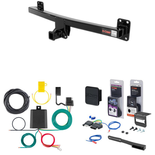 04 - 10 Volkswagen Touareg Curt 2" Class 3 Trailer Tow Hitch + 5-Flat Wiring Kit Tow Boat/Utility Trailer with Surge Brakes 13220