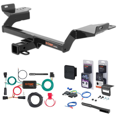 17 - 18 Ford Escape Excluding SE models Curt 2" Class 3 Trailer Tow Hitch + 5-Flat Wiring Kit Tow Boat/Utility Trailer with Surge Brakes 13186