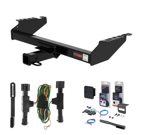 1992 - 1996 Ford Bronco Curt 2" Class 3 Trailer Tow Hitch + 5-Flat Wiring Kit Tow Boat/Utility Trailer with Surge Brakes 13310
