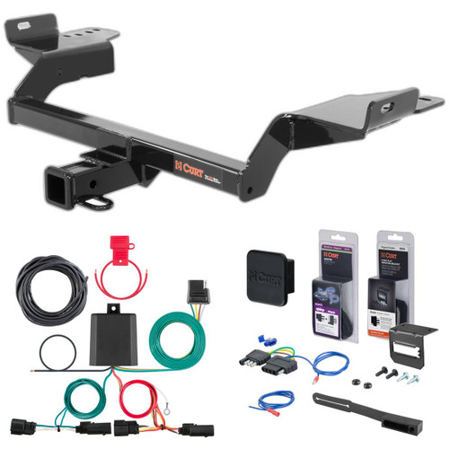 13 - 16 Ford Escape Excluding SE models Curt 2" Class 3 Trailer Tow Hitch + 5-Flat Wiring Kit Tow Boat/Utility Trailer with Surge Brakes 13186