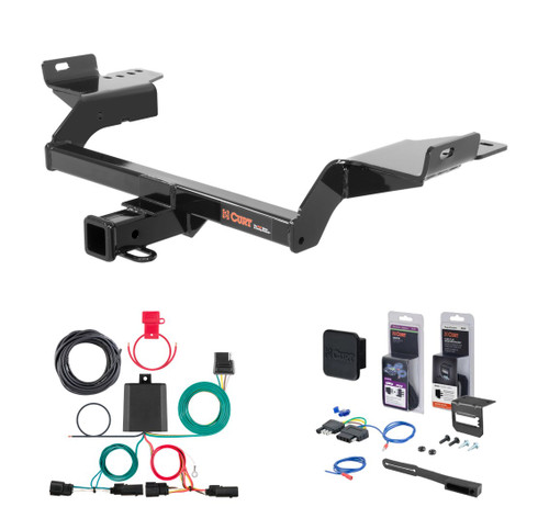2013 - 2016 Ford Escape Excluding SE models Curt 2" Class 3 Trailer Tow Hitch + 5-Flat Wiring Kit Tow Boat/Utility Trailer with Surge Brakes 13186