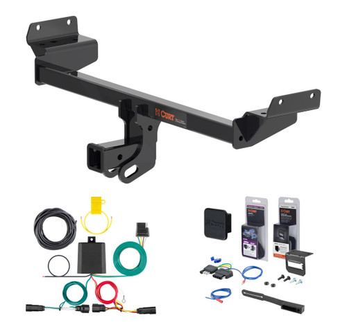 2019 - 2024 Ford Edge Titanium or ST only Curt 2" Class 3 Trailer Tow Hitch + 5-Flat Wiring Kit Tow Boat/Utility Trailer with Surge Brakes 13452