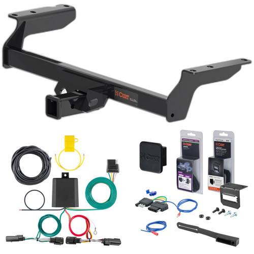 20 - 22 Ford Escape Excluding PHEV Curt 2" Class 3 Trailer Tow Hitch + 5-Flat Wiring Kit Tow Boat/Utility Trailer with Surge Brakes 13454