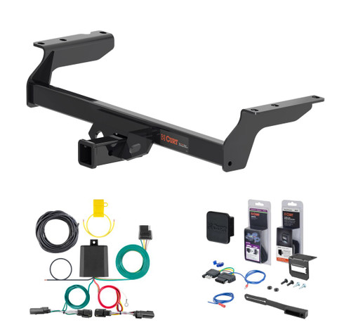 2020 - 2022 Ford Escape Excluding PHEV Curt 2" Class 3 Trailer Tow Hitch + 5-Flat Wiring Kit Tow Boat/Utility Trailer with Surge Brakes 13454