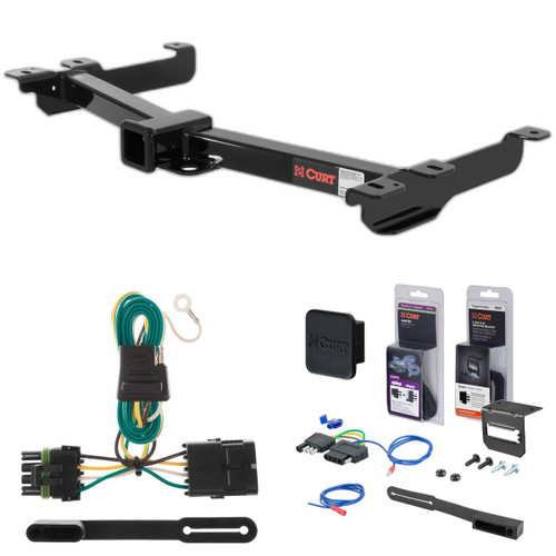 88 - 99 GMC C1500 With roll pan bumper Curt 2" Class 3 Trailer Tow Hitch + 5-Flat Wiring Kit Tow Boat/Utility Trailer with Surge Brakes 13942