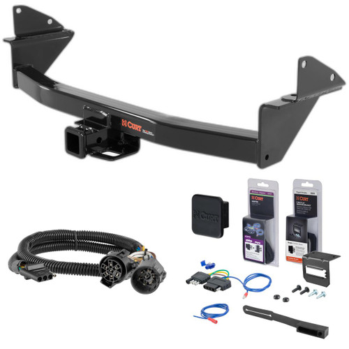 15 - 22 Chevrolet Colorado Curt 2" Class 3 Trailer Tow Hitch + 5-Flat Wiring Kit Tow Boat/Utility Trailer with Surge Brakes 13176