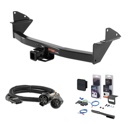 2015 - 2022 Chevrolet Colorado Curt 2" Class 3 Trailer Tow Hitch + 5-Flat Wiring Kit Tow Boat/Utility Trailer with Surge Brakes 13176