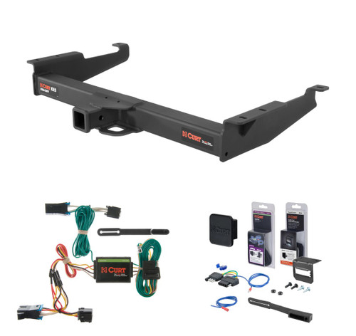 1996 - 1999 Chevrolet Express 3500 Excluding cutaway models Curt 2" Class 5 Trailer Tow Hitch + 5-Flat Wiring Kit Tow Boat/Utility Trailer with Surge Brakes 15320