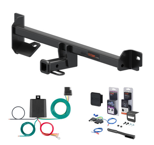 2015 - 2017 Nissan Micra Excluding SR Curt 1-1/4" Class 1 Trailer Tow Hitch + 5-Flat Wiring Kit Tow Boat/Utility Trailer with Surge Brakes 11453