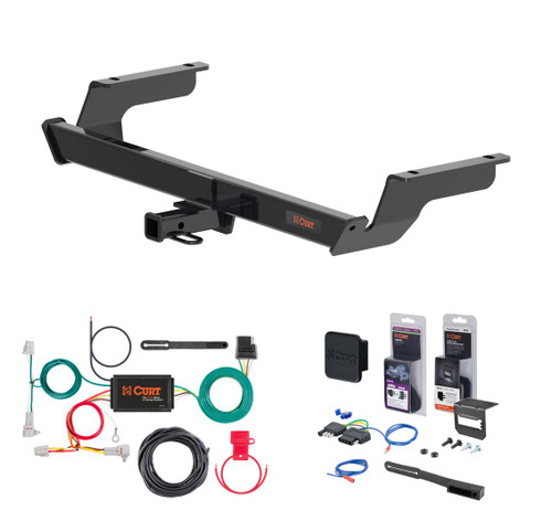 2024 - 2026 Subaru Impreza Hatchback Curt 1-1/4" Class 1 Trailer Tow Hitch + 5-Flat Wiring Kit Tow Boat/Utility Trailer with Surge Brakes 11675