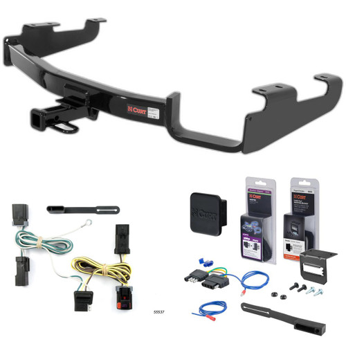 04 - 07 Chrysler Town & Country Excluding Stow 'n Go Curt 1-1/4" Class 2 Trailer Tow Hitch + 5-Flat Wiring Kit Tow Boat/Utility Trailer with Surge Brakes 12362