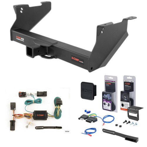 03 - 08 Dodge Ram 1500 With or without factory receiver (built in or after 11/02) Curt 2-1/2" Class 5 Trailer Tow Hitch + 5-Flat Wiring Kit Tow Boat/Utility Trailer with Surge Brakes 15809