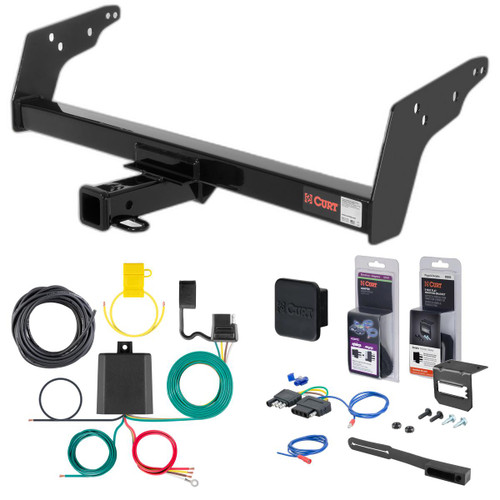 82 - 84 Chevrolet S10 Curt 2" Class 3 Trailer Tow Hitch + 5-Flat Wiring Kit Tow Boat/Utility Trailer with Surge Brakes 13021