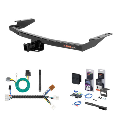 2014 - 2020 Infiniti QX60 Curt 2" Class 3 Trailer Tow Hitch + 5-Flat Wiring Kit Tow Boat/Utility Trailer with Surge Brakes 13126