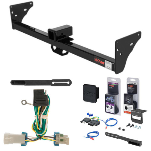98 - 04 Chevrolet S10 With roll pan bumper Curt 2" Class 3 Trailer Tow Hitch + 5-Flat Wiring Kit Tow Boat/Utility Trailer with Surge Brakes 13920