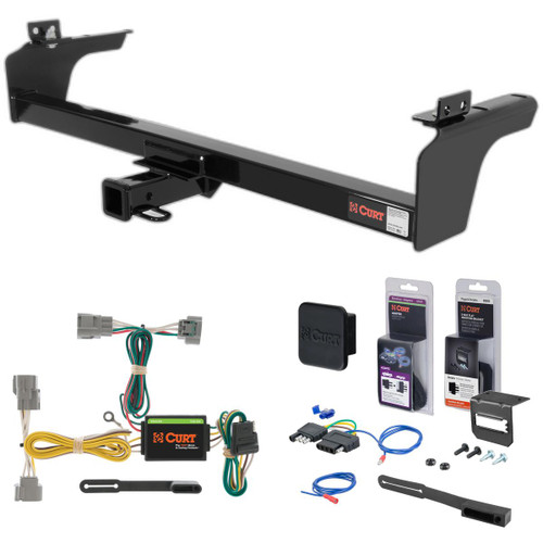 93 - 98 Toyota T100 4WD Curt 2" Class 3 Trailer Tow Hitch + 5-Flat Wiring Kit Tow Boat/Utility Trailer with Surge Brakes 13045