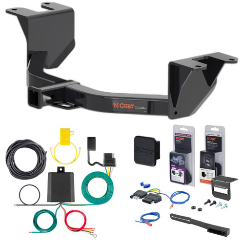 2022 Chevrolet Silverado 1500 LTD Excluding factory receiver Curt 2" Class 3 Trailer Tow Hitch + 5-Flat Wiring Kit Tow Boat/Utility Trailer with Surge Brakes 13393