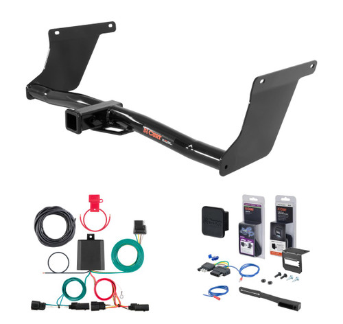 2013 - 2016 Ford Escape Excluding S Curt 2" Class 3 Trailer Tow Hitch + 5-Flat Wiring Kit Tow Boat/Utility Trailer with Surge Brakes 13131