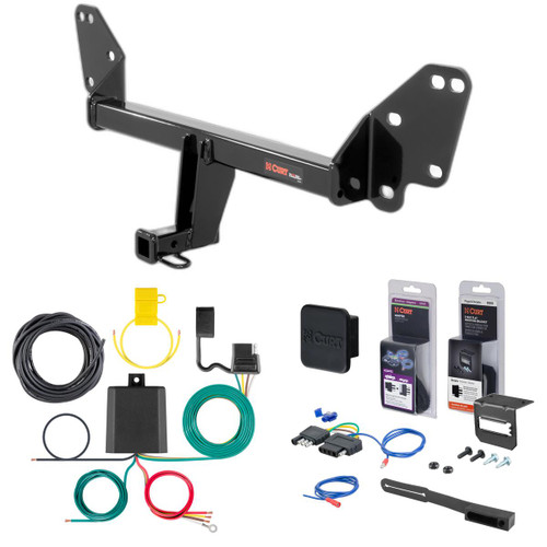 16 - 24 Chevrolet Camaro Curt 1-1/4" Class 1 Trailer Tow Hitch + 5-Flat Wiring Kit Tow Boat/Utility Trailer with Surge Brakes 11900