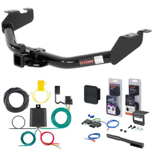 99 - 13 Chevrolet Silverado 1500 Excluding roll pan bumper, Tommy Gate lift or 10" drop bumper Curt 2" Class 3 Trailer Tow Hitch + 5-Flat Wiring Kit Tow Boat/Utility Trailer with Surge Brakes 13322