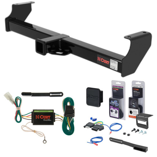 99 - 04 Chevrolet Tracker Curt 2" Class 3 Trailer Tow Hitch + 5-Flat Wiring Kit Tow Boat/Utility Trailer with Surge Brakes 13517