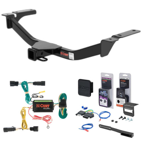 11 - 15 Lincoln MKX Fits beneath factory 1-1/4" receiver Curt 2" Class 3 Trailer Tow Hitch + 5-Flat Wiring Kit Tow Boat/Utility Trailer with Surge Brakes 13067