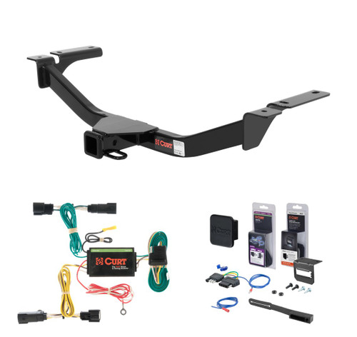 2011 - 2015 Lincoln MKX Fits beneath factory 1-1/4" receiver Curt 2" Class 3 Trailer Tow Hitch + 5-Flat Wiring Kit Tow Boat/Utility Trailer with Surge Brakes 13067