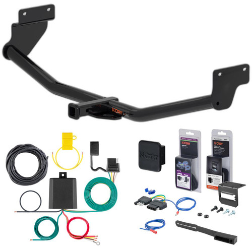 18 - 20 Hyundai Elantra GT Base, single exhaust only Curt 1-1/4" Class 1 Trailer Tow Hitch + 5-Flat Wiring Kit Tow Boat/Utility Trailer with Surge Brakes 11509