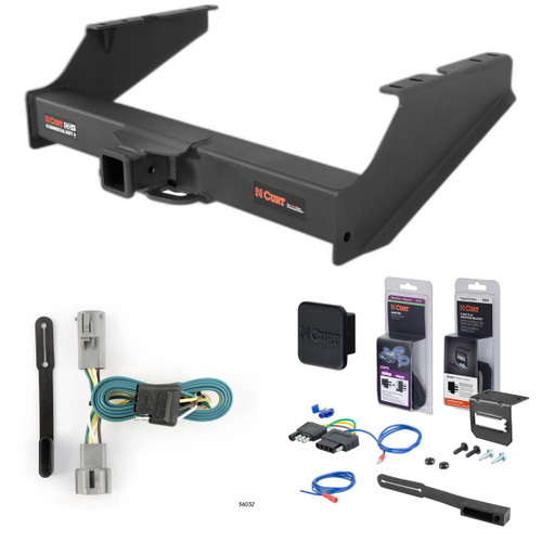 05 - 07 Ford F-250 Super Duty Curt 2-1/2" Class 5 Trailer Tow Hitch + 5-Flat Wiring Kit Tow Boat/Utility Trailer with Surge Brakes 15810