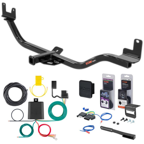 2013 Hyundai Elantra GT Curt 1-1/4" Class 1 Trailer Tow Hitch + 5-Flat Wiring Kit Tow Boat/Utility Trailer with Surge Brakes 11400