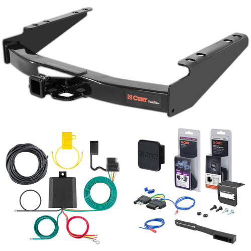 00 - 05 Ford Excursion Curt 2" Class 4 Trailer Tow Hitch + 5-Flat Wiring Kit Tow Boat/Utility Trailer with Surge Brakes 14011