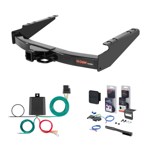 2000 - 2005 Ford Excursion Curt 2" Class 4 Trailer Tow Hitch + 5-Flat Wiring Kit Tow Boat/Utility Trailer with Surge Brakes 14011