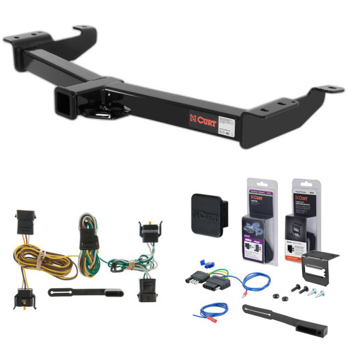 00 - 03 Ford E-350 Super Duty Curt 2" Class 4 Trailer Tow Hitch + 5-Flat Wiring Kit Tow Boat/Utility Trailer with Surge Brakes 14055