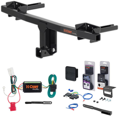 19 - 24 Subaru Forester Curt 2" Class 3 Trailer Tow Hitch + 5-Flat Wiring Kit Tow Boat/Utility Trailer with Surge Brakes 13459